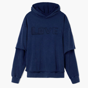 Sudadera con Capucha Vintage Lavada al Ácido, Bordada, de Invierno, para Hombre, de Lujo, de Doble Capa, 100% Algodón, Felpa, de Alta Calidad - Product Image 1