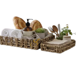 Bandejas de Mimbre de Jacinto de Agua: Decoración Rústica Boho para el Hogar - Product Image 4