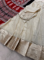 Lehenga de viscosa y seda con dupatta de sari Ajrakh, conjunto de dos blusas, colección de ropa tradicional para bodas y festivales