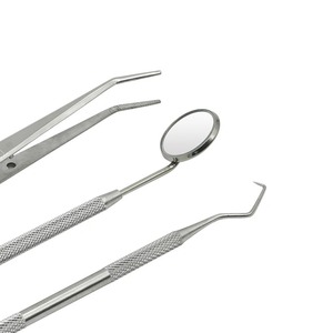 3pcs Manual Stainless Steel <b>Dental</b> Double Head Probe Intraoral Mirror Forceps Oral <b>Cleaning</b> <b>Tools</b> Knurled <b>Dental</b> <b>Cleaning</b> Kit - Product Image 2