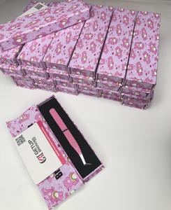 GETUP BROSONS Pink Eyelash Tweezers Stainless Steel Precision Tool <b>Box</b> Packaging - Product Image 6