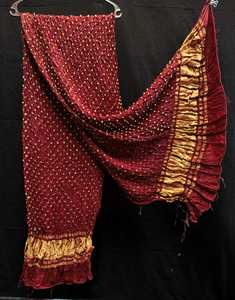 Pure <b>Silk</b> Bandhani Party Dupatta For Women - Product Image 2