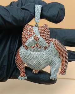 Colgante de Bulldog Personalizado con Incrustaciones de Diamantes, Estilo Hip Hop, Plata 925, Colgante de Animal de Moda con Moissanita VVS Personalizada para Regalos - Product Image 5