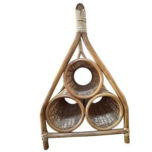 Natural Fiber Rattan Wine <b>Rack</b> Designed For Stylish <b>Kitchen</b> Organization And Decorative Bottle Display At Home - Product Image 6