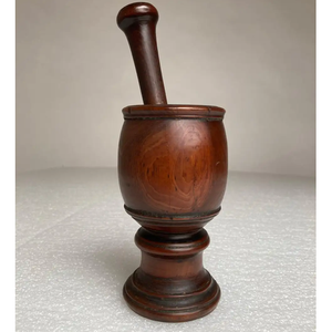 Mortier et pilon en bois naturel pour épices et herbes, broyeur manuel pour cuisine écologique - Product Image 4