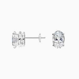 Pendientes de Diamantes Cultivados en Laboratorio, Corte Ovalado, Cuatro Puntas, Plata de Ley 925, 1 Quilate, Acabado en Oro Rosa de 14K, Certificados por IGI - Product Image 4