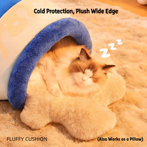 Cama para Gatos con Forma de Jarra de Leche, Cueva Cálida de Felpa para Mascotas, Nido Semi-Cerrado para Dormir en Invierno, para Perros Pequeños y Cachorros, con Cojín Suave Extraíble - Product Image 3