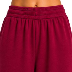 Burgundy Wide Leg Sweatpants <b>Women</b> Elastic Waist Loose Fit Cotton Fleece Trousers Oversized <b>Lounge</b> <b>Pants</b> Casual Streetwear - Product Image 6