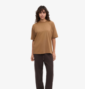 Nouveau T-shirt décontracté pour femme, coupe ajustée, col rond, uni, respirant, en polyester/coton, manches courtes, tricoté, style oversize, vente en gros - Product Image 1