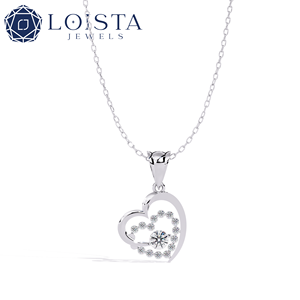 Collar con Colgante de Diamante Corte Corazón LOISTA, Plata, Romántico, para Uso Diario, Color G, Diamante Natural - Product Image 3