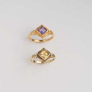 Bague pour femme en laiton et citrine ovale, taille fixe, faite à la main, style glamour, Moku Jewellery, pierre de naissance de février - Product Image 6