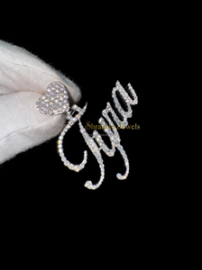 สร้อยคอจี้เงินแบบดัดได้ปรับแต่งได้สร้อยคอจี้รูปหัวใจเพชรโมอิสตัวอักษรเพชรส่องแสงเป็นประกายวิบวับทันสมัยเหมาะสำหรับเป็นของขวัญ - Product Image 3