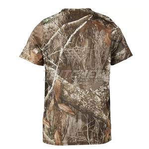 T-shirts de chasse d'été respirants et écologiques à motif uni avec logo personnalisé, 100 % polyester léger pour les amateurs de plein air - Product Image 2