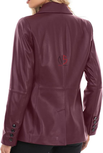 Hot Selling <b>Men's</b> Casual Color Leather Open Front Mandarin Collar Waterproof Breathable Winter Work Office <b>Long</b> <b>Jacket</b> New Style - Product Image 2