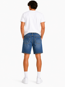 <b>Men</b>’s Blue Denim Shorts Casual Summer Jeans Shorts Relaxed Fit Everyday Denim Bottoms Stylish Streetwear Washed Cotton Denim - Product Image 4