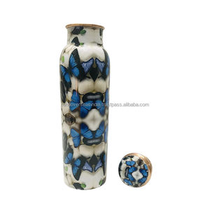 Modern and Elegant Enamel Copper <b>Bottle</b> Ayurveda Copper Water <b>Bottle</b> With Butterfly Pattern Use in Office <b>Travel</b> - Product Image 5