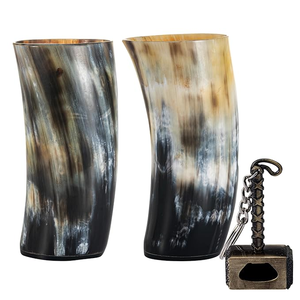 Durable Eco-Friendly Handmade Polished Viking Horn Shot Glass 2025 New Design Waterproof for <b>Beer</b> Coffee Drinks Religious Craft - Product Image 2