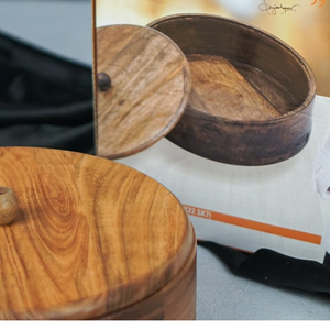 Olla de Madera para Roti, Diseño Artístico, de Madera de Acacia, Duradera y Ecológica, con Tapa, para Cocina - Product Image 5