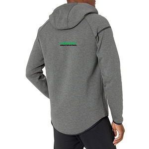 Sudadera con capucha minimalista de cierre completo para hombre, de tela suave y sólida, para uso diario, informal y relajado. - Product Image 3