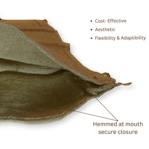 Bolsa de arena de yute de alta resistencia con saco biodegradable con cordón para la construcción Barrera de control de erosión Soporte de pared y cimentación - Product Image 6