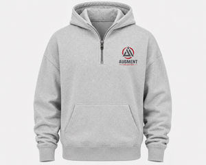 Sweat-shirt à capuche zippé pour homme Augment Industry, gris chiné, coupe classique, logo frontal, décontracté, pour l'automne - Product Image 1