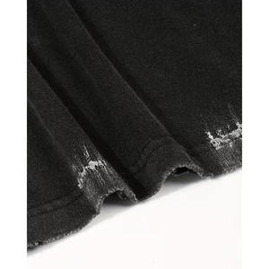 T-shirts déchirés à épaules tombantes pour hommes, 100 % coton, légers, impression de logo personnalisée, service OEM. - Product Image 5