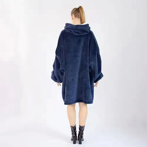 Couverture à capuche surdimensionnée en microfibre personnalisée, sweat-shirt Sherpa douillet et chaud, qualité supérieure avec manches longues - Product Image 6