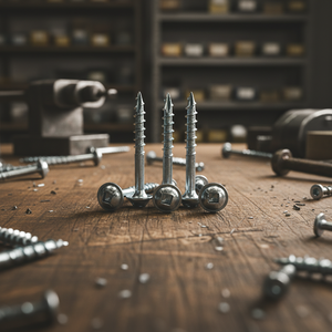 สกรูเกลียวปล่อยหัวกลม PDC รุ่น 8 เมตริก/นิ้ว สำหรับงานไม้ ขันเองได้ หัวฟิลลิปส์/โปซิไดรฟ์ ชุบสังกะสี เหล็กกล้าคาร์บอน/สแตนเลส เกลียวหยาบ - Product Image 1