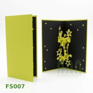 Tarjeta de Felicitación 3D Pop-Up con Estrellas, Hecha a Mano, Regalo de Regreso a Clases, Recuerdo de Papel, Diseño con Estampado Dorado, Impresión Offset, Acabado Mate ANN - Product Image 5