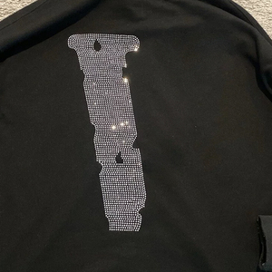 Custom <b>Rhinestone</b> Bling Crystal Logo Hip Hop Pullover Streetwear Hooded <b>Jacket</b> Trendy Unisex Fashion 100% Cotton Fleece - Product Image 4