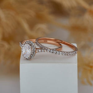 Bague de fiançailles/mariage vintage de luxe pour femme en or 14k 18k diamant cultivé en laboratoire 10k ovale IGI/GIA certifié perle bijoux fêtes - Product Image 4