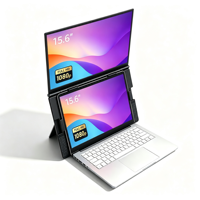 Moniteur portable double écran S15Plus 15,6 pouces IPS 1080p FHD pour ordinateur portable, extension Plug-and-Play sans pilote requis pour les ordinateurs portables de 13 à 17,3 pouces