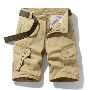 Pantalones Cortos Cargo Casuales Clásicos de Verano para Hombre, Nuevos, 100% Algodón, Transpirables, Color Sólido, Servicio OEM, Diseño Moderno con Múltiples Bolsillos - Product Image 2