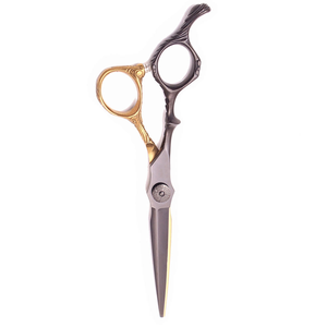 Ciseaux de coiffure professionnels plaqués or et argent, lames en acier inoxydable, vis réglable et repose-doigts - Product Image 6