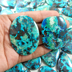 Cabochon en pierre de chrysocolle naturelle de haute qualité 2025 pour la fabrication de bijoux, colliers, bracelets, pendentifs Radha Arts Bleu - Product Image 5