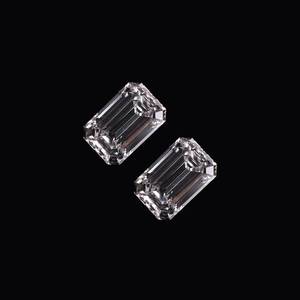เพชรทรงเอเมอรัลด์คัทเพาะเลี้ยงในห้องปฏิบัติการ คู่ละ 1.01 ถึง 3.01 กะรัต ความสะอาดระดับ VVS1 ถึง VVS2 สี D รับรองโดย IGI เพชรเม็ดเดี่ยวสำหรับทำเครื่องประดับ - Product Image 1