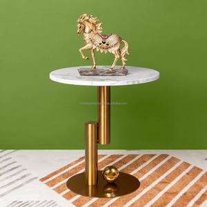 Muebles de lujo, mesa auxiliar de diseño creativo Metal redonda de sala de estar moderno para, muebles de mesa de esquina con acento de Hotel - Product Image 2