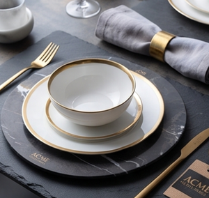 Elegant Round <b>Black</b> Marble Charger <b>Plate</b> Modern Luxury Design for Dining Tabletop Wedding Events Restaurant And Gifts - Product Image 4