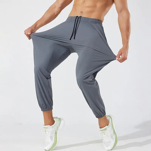 Pantalon de jogging pour homme sur mesure, taille mi-haute, avec cordon de serrage, décontracté, imprimé logo, couleur unie, style baggy, effet délavé - Product Image 2