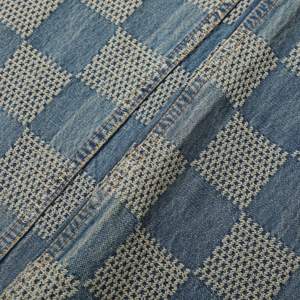 Jeans de mezclilla a cuadros de lujo para hombre, talla grande, diseño de tablero de ajedrez, estilo patchwork, corte holgado y recto, informal. - Product Image 4