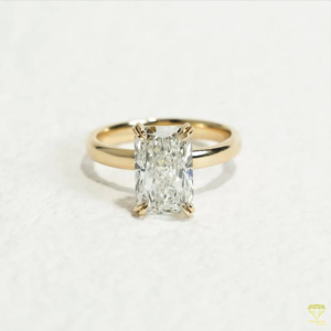 Premium Radiant Cut <b>Solitaire</b> Moissanite <b>Ring</b> Crafted In 925 Sterling <b>Silver</b> For Wedding Anniversary And Promise Gift - Product Image 1