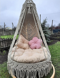 <b>Macrame</b> Swing, Hanging Chair, <b>Macrame</b> Hammock, Patio Swing, Indoor Swing Chair, Boho Chair, Christmas Gift - Product Image 1