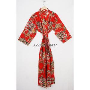 Kimono 100% Algodón con Estampado Floral, Bata Informal de Invierno y Primavera para Mujer, Cierre con Cordón, Ropa de Dormir de Verano, Vestido para la Playa - Product Image 2