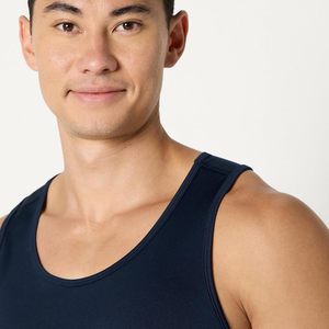 Camiseta sin mangas de algodón ecológico para hombre, transpirable, de secado rápido, deportiva, para gimnasio, con logo frontal, informal, para verano. - Product Image 6