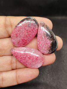 Cabochon carré en rhodonite naturelle rouge, forme coussin, dos plat, calibré, certifié, vente en gros, toutes tailles disponibles - Product Image 4