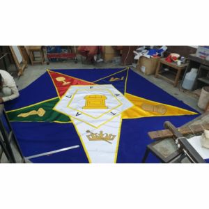 Tapis maçonnique brodé sur mesure, tapis de sol en velours avec motif étoile, tapis de cérémonie artisanal pour loge, qualité supérieure - Product Image 6