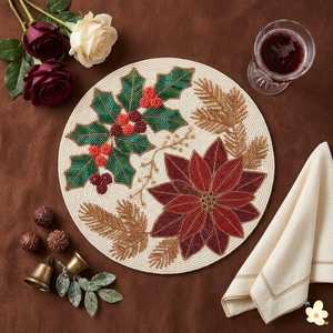 Luxury Handmade Beaded <b>Table</b> Mat with Embroidery Work for <b>Dining</b> <b>Table</b> Restaurant Hotel Wedding and Event Decoration - Product Image 3