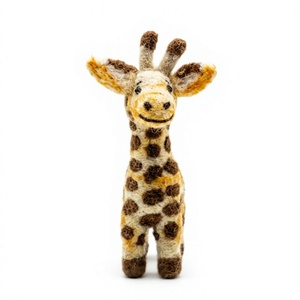 Ornement de Noël en feutre de laine tricoté à la main en forme de girafe, petite décoration murale pour intérieur, traditionnelle et écologique - Product Image 2