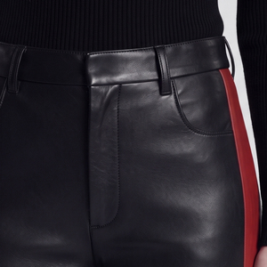 Women Leather Flare <b>Leggings</b> Wholesale Female Yoga PU Leather <b>Flared</b> Pants Premium Women Leather Bottoms Trouser - Product Image 4