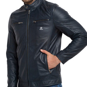 Black Latest Design <b>Mens</b> Leather <b>Jacket</b> Comfortable Warm Winter <b>Jacket</b> Windproof Breathable Casual Fashion Leather Coat - Product Image 2